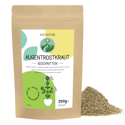 Augentrost Kraut 250g von Alpi Nature, Tee lose, Euphrasia, getrocknetes Augentrostkraut zur Zubereitung von Kräutertee und Augentrost Tee von Alpi Nature