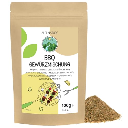 BBQ Rub 100g von Alpi Nature, BBQ Gewürz, BBQ Gewürzmischung für BBQ Sauce, Steak Gewürz, Barbecue Rub, Steak Rub, Barbecue Gewürz, Fleisch Gewürzmischung, Marinade für Fleisch von Alpi Nature