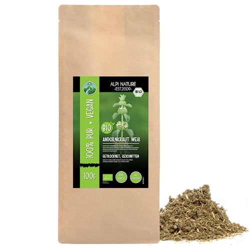 BIO Andornkraut getrocknet (100g), Andornkrauttee Bio geschnitten, Andornkraut aus kontrolliert biologischem Anbau, Andornkraut Tee 100% natürlich, Andorntee ohne Zusätze von Alpi Nature