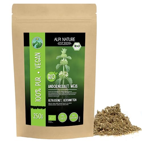 BIO Andornkraut getrocknet (250g), Andornkrauttee Bio geschnitten, Andornkraut aus kontrolliert biologischem Anbau, Andornkraut Tee 100% natürlich, Andorntee ohne Zusätze von Alpi Nature