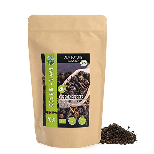 BIO Kubebenpfeffer (200g), Bio Kubeben Pfeffer, Java Pfeffer aus kontrolliert biologischem Anbau, Cubeb Pfeffer laborgeprüft, 100% rein und naturbelassen von Alpi Nature