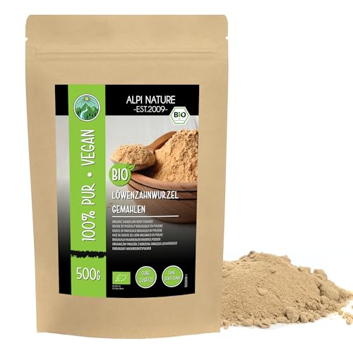 BIO Löwenzahnwurzel gemahlen (500g), Bio Löwenzahnwurzel getrocknet, Löwenzahn Wurzel aus Wildsammlung, Löwenzahn Tee Bio, Löwenzahnwurzeltee 100% natürlich von Alpi Nature