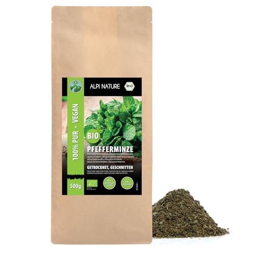 BIO Minze gerebelt (500g), Minze Bio getrocknet, Minze aus kontrolliert biologischem Anbau, Minztee 100% natürlich, ohne Zusätze von Alpi Nature