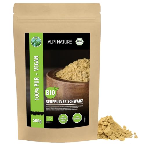 BIO Senfpulver schwarz braun (500g), Bio Senfmehl schwarz, Senfkörner gemahlen aus kontrolliert biologischem Anbau, Senf Pulver 100% natürlich, Senfsaat Bio gemahlen von Alpi Nature