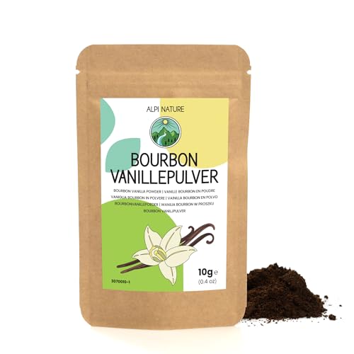 Bourbon Vanillepulver 10g von Alpi Nature, Vanilleschoten gemahlen aus Madagaskar, Bourbon Vanille gemahlen, Vanille Pulver Premium Qualität zum Backen und Kochen von Alpi Nature