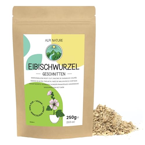 Eibischwurzel Tee 250g von Alpi Nature, Tee lose, Marshmallow Root geschnitten und ungeschält zur Zubereitung von Eibisch Tee und Kräutertee von Alpi Nature