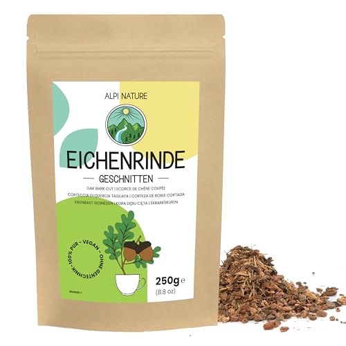 Eichenrinde 250g von Alpi Nature, Tee lose, Eichenrinde getrocknet und geschnitten zur Zubereitung von Kräutertee, Eichenrindentee, Eichenrinde Tee und Kräutertee von Alpi Nature