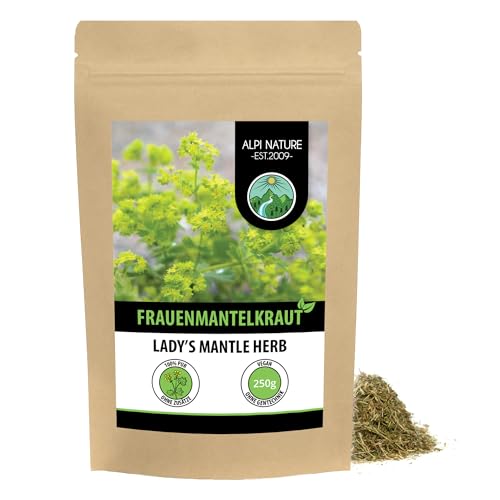 Frauenmanteltee (250g), Frauenmantelkraut geschnitten, schonend getrocknet, 100% rein und naturbelassen zur Zubereitung von Tee, Kräutertee, Frauenmantel Tee von Alpi Nature