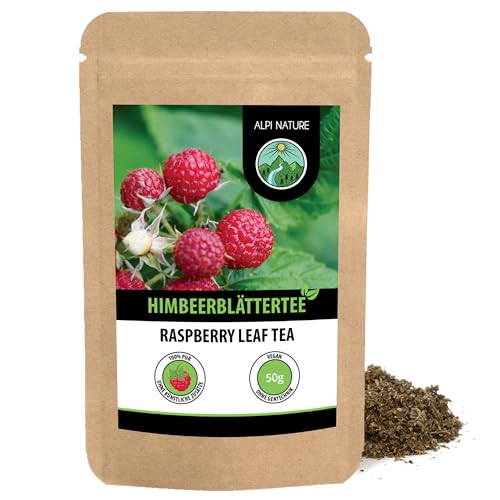 Himbeerblättertee (50g), Himbeerblätter geschnitten, schonend getrocknet, 100% rein und naturbelassen zur Zubereitung von Tee, Kräutertee, Himbeerblätter Tee von Alpi Nature