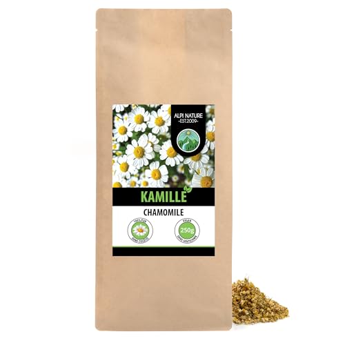 Kamillentee (250g), Kamillenblüten, Kamillenblütentee, ganze Blüten, schonend getrocknet, 100% rein und naturbelassen zur Zubereitung von Tee, Kräutertee, Kamillen Tee von Alpi Nature