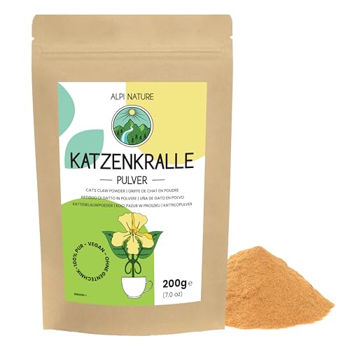 Katzenkralle Pulver 200g von Alpi Nature, Katzenkrallepulver, Cats Claw getrocknet und gemahlen zur Zubereitung von Kräutertee und Katzenkralle Tee von Alpi Nature