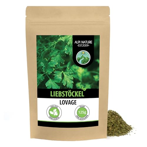 Liebstöckel (125g), Maggikraut, geschnitten, schonend getrocknet, 100% rein und naturbelassen zur Zubereitung von Gewürzmischungen von Alpi Nature