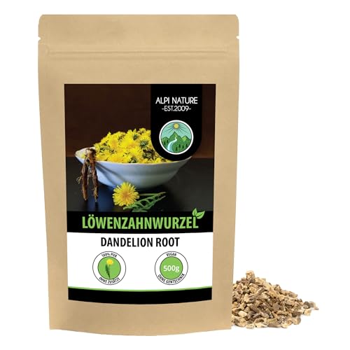 Löwenzahnwurzel getrocknet (500g), Löwenzahnwurzel geschnitten, 100% rein und naturbelassen zur Zubereitung von Tee und Würzen von Gerichten von Alpi Nature