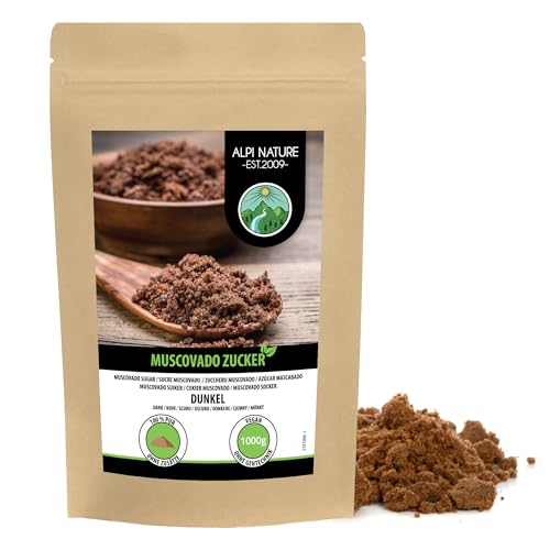 Muscovado Zucker dunkel (1kg), Muscovadozucker, Vollrohrzucker roh und 100% naturbelassen, ohne Zusätze von Alpi Nature