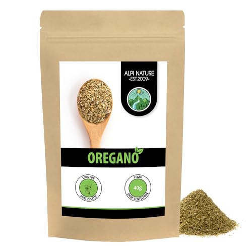 Oregano gerebelt (40g), Oregano schonend getrocknet, Oreganogewürz 100% rein und naturbelassen zur Zubereitung von Gewürzmischungen von Alpi Nature