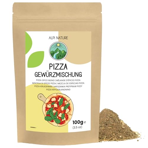 Pizza Gewürz 100g von Alpi Nature, Pizza Gewürzmischung, italienische Gewürzmischung, italienische Gewürze, italienische Kräuter, Kräuter Gewürze für Pizza Sauce und italienische Spezialitäten von Alpi Nature