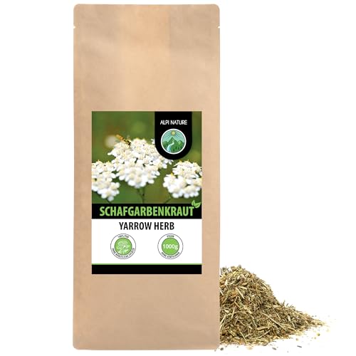 Schafgarbentee (1kg), geschnitten, schonend getrocknet, Schafgarbenkraut 100% rein und naturbelassen zur Zubereitung von Tee, Kräutertee, Schafgarben Tee von Alpi Nature