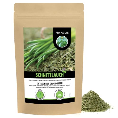 Schnittlauch getrocknet (25g), Schnittlauch geschnitten, Schnitt Lauch 100% natürlich, Chives ohne Zusätze, Wildzwiebel von Alpi Nature