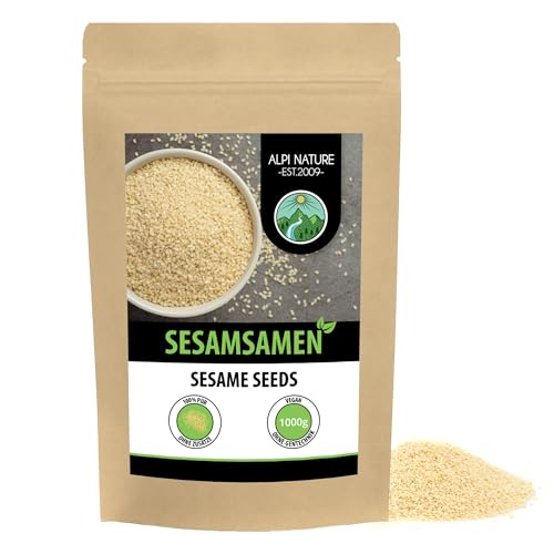 Sesam weiß geschält (1kg), weisser Sesam geschält, Sesamsamen geschält, 100% rein und naturbelassen, ohne Zusätze von Alpi Nature