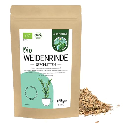 Weidenrinde geschnitten BIO 125g von Alpi Nature, Tee lose, Weidenrindentee, bio Weidenrinden weiß zur Zubereitung von Weidenrinde Tee und Kräutertee von Alpi Nature