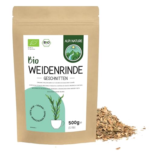 Weidenrinde geschnitten BIO 500g von Alpi Nature, Tee lose, Weidenrindentee, bio Weidenrinden weiß zur Zubereitung von Weidenrinde Tee und Kräutertee von Alpi Nature