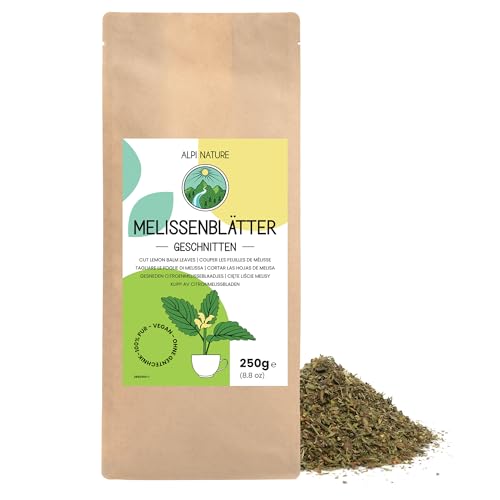 Zitronenmelisse Tee 250g von Alpi Nature, Tee lose, Zitronenmelisse getrocknet, Melissenblätter zur Zubereitung von Melissentee und Lemon balm von Alpi Nature