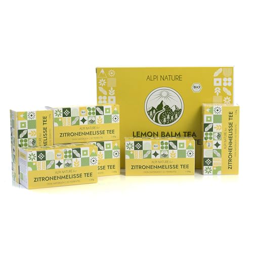 Zitronenmelisse Tee BIO von Alpi Nature, 120 Zitronen Melisse Teebeutel, 120g (6 Schachteln mit 20 Teebeutel à 1g), BIO Zitronenmelisse getrocknet zur Kräutertee und Melissentee, Kräutertee Beutel Bio von Alpi Nature