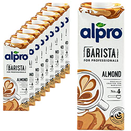 Alpro - 10er Pack Mandel Drink "Almond for Professionals" Barista 1 Liter - Mandeldrink zum Aufschäumen für Kaffee, Shakes und Smoothies von Alpro