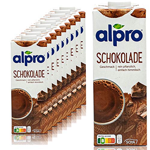 Alpro - 10er Pack Sojadrink Schoko 1 Liter - Choco Soja Soya Drink 100 % pflanzlich von Alpro