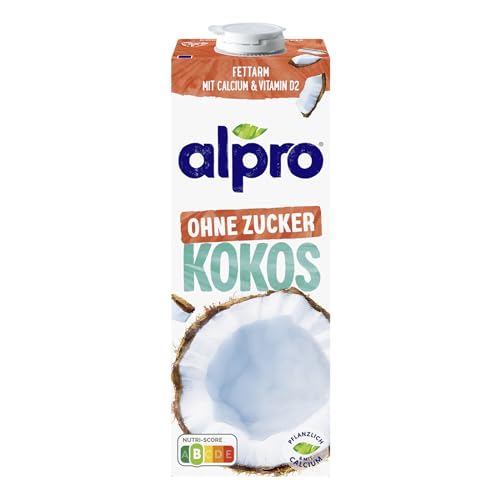 Alpro 1L Kokosnussdrink Ohne Zucker | vegan & laktosefrei | fettarm | ohne Zucker und Süßstoffe | mit Calcium und Vitaminen von Alpro