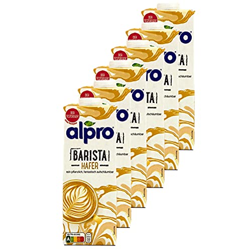 Alpro - 6er Pack Haferdrink Barista 1 Liter - Oat Hafer Drink 100 % pflanzlich zum Aufschäumen für Kaffee, Shakes und Smoothies von Alpro