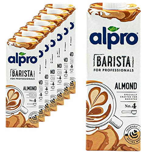 Alpro - 8er Pack Mandel Drink "Almond for Professionals" Barista 1 Liter - Mandeldrink zum Aufschäumen für Kaffee, Shakes und Smoothies von Alpro