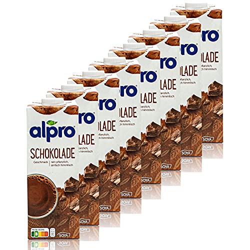 Alpro - 8er Pack Sojadrink Schoko 1 Liter - Choco Soja Soya Drink 100 % pflanzlich von Alpro