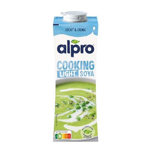 Alpro Cooking Soya Light – Vegane Kochcreme aus Soja mit neutralem Geschmack für heiße und kalte Gerichte – 1 x 250 ml (Packung mit 10) von Alpro