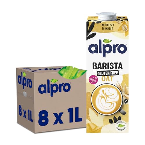 Alpro Haferdrink Barista, Glutenfrei, Pflanzliche Milchalternative, Vegan, Laktosefrei, UHT, 8x1L von Alpro