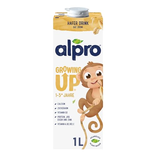 Alpro Kinderhaferdrink – 100 Prozent pflanzlich – Von Natur aus laktosefrei und zuckerarm – Proteinquelle mit Calcium und Vitaminen – 1 x 1 L von Alpro