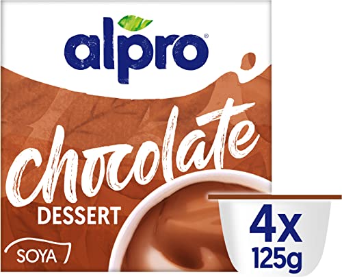Alpro Soja-Dessert Schokolade mildfein, 4 Becher x 125g, UHT, vegan von Alpro