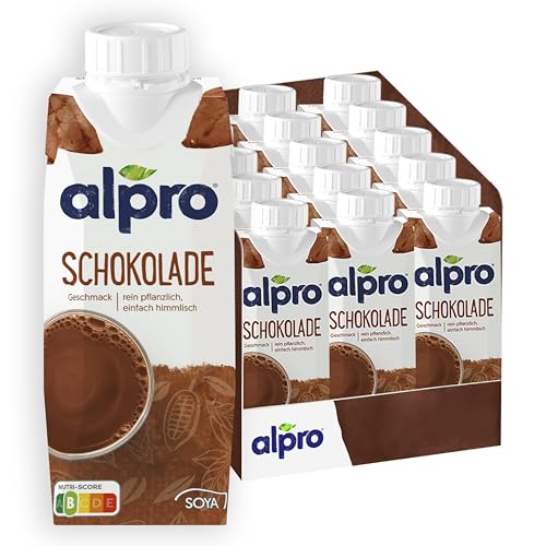 Alpro Sojadrink mit Schokoladengeschmack – Pflanzlicher Drink – Vegan, laktosefrei und glutenfrei – UHT – 15 x 250 ml – 15er Pack von Alpro