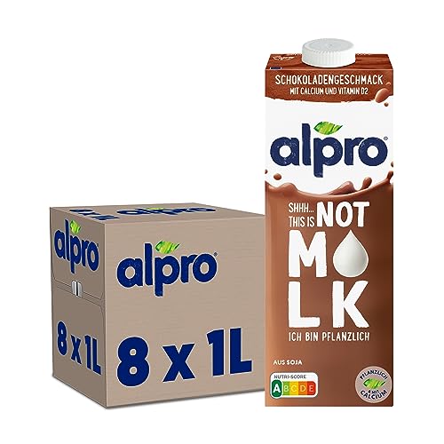 Alpro THIS IS NOT MLK Schokoladengeschmack Drink Pflanzlich 8x1L haltbar | 100 Prozent pflanzlich | enthält Calcium, Vitamine D sowie viele Ballaststoffe | laktosefrei von Alpro
