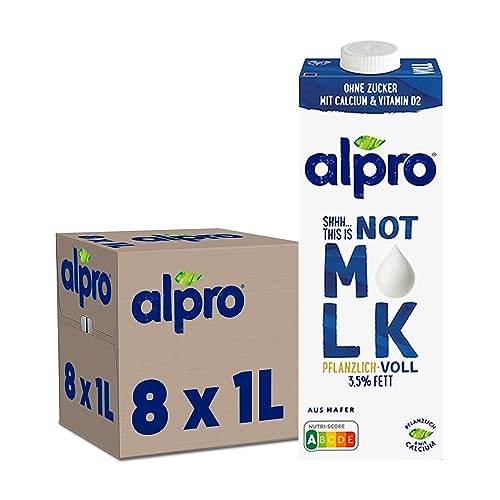 Alpro THIS IS NOT MLK Drink Pflanzlich & Voll 3.5%, 8x1L haltbar | 100% pflanzlich | enthält Calcium, Vitamine D sowie viele Ballaststoffe | ohne Zucker von Alpro