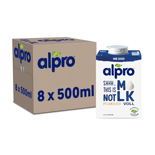 Alpro This is Not Milk 3,5 Prozent – Vegan – Von Natur aus laktosefrei – Reich an Ballaststoffen, Calcium und Vitaminen – 8 x 500 ml – Haltbar von Alpro