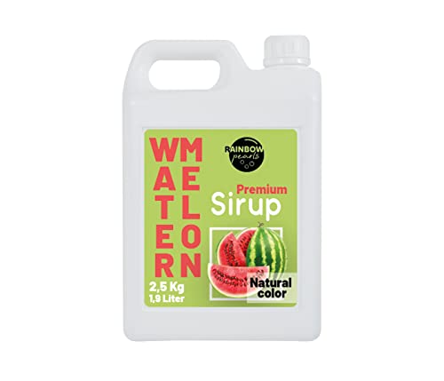 Getränke Sirup Fruchtsirup Bubble Tea Tee-Sirup Konzentrat 2,5 kg - 100 % vegan, glutenfrei, ohne künstliche Farbstoffe (Wassermelone) von Alsino