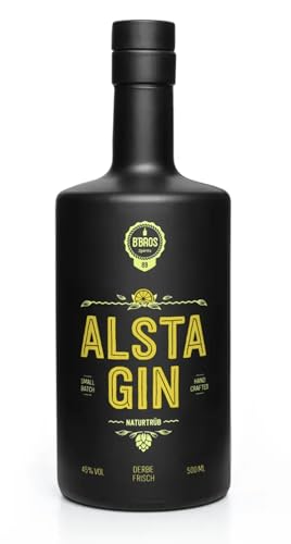 Alsta Gin Naturtrüb – Frische Zitrone & Hopfen, Handcrafted Gin aus Hamburg | 45% Vol | 500ml von Alsta Gin Naturtrüb