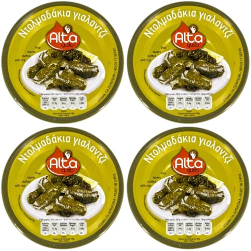 Alta Gusto Dolmadakia (Reis in Weinblättern) 4 x (280g) + Gratis Araxxon Olivenöl aus Sparta (20ml) von Alta Gusto