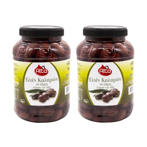 Alta Gusto Kalamata Oliven 2 x (1,61kg) + Gratis Araxxon Olivenöl aus Sparta (20ml) von Alta Gusto