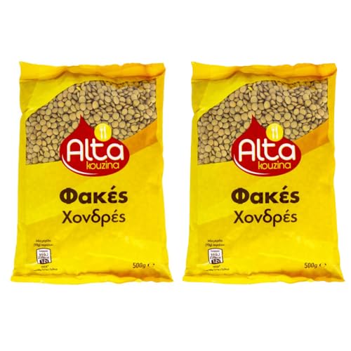 Dicke Linsen von Alta Kouzina aus Griechenland + GRATIS Araxxon Olivenöl aus Sparta (20ml) (2 x (500g)) von Alta Kouzina