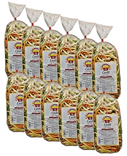 Frische Fusilli Tricolor Nudeln aus Italien 12 x 500g - Original Fusili Pasta - trafila in bronzo von Altapasta