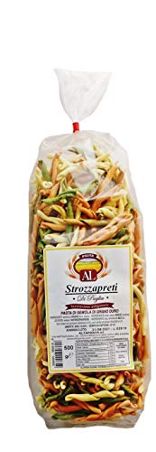 Frische Strozzapreti Tricolor (Priesterwürger) Nudeln aus Italien 500g - Original Strozzapreti Pasta - trafila in bronzo - Handwerkliche VerarbeitungItalien von Altapasta