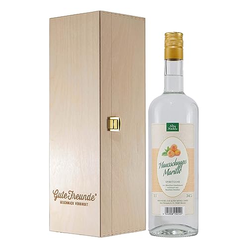 Alte Mühle Marillen - Schnaps mit Geschenk-Holzkiste von Alte Mühle