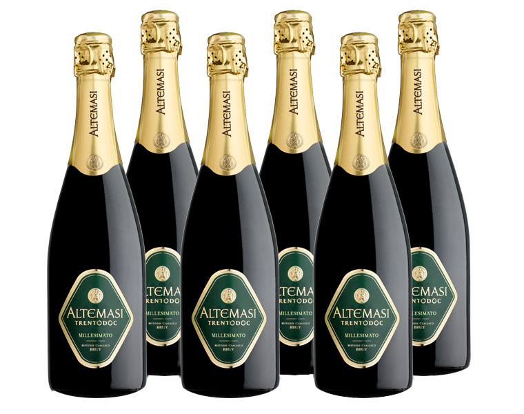 Paket mit 6 Flaschen Altemasi Brut Millesimato TrentoDoc Metodo Classico von Altemasi